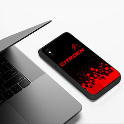 Чехол iPhone XS Max матовый Citroen - red gradient посередине, цвет: 3D-черный — фото 2