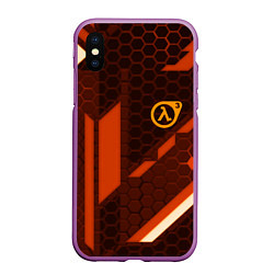 Чехол iPhone XS Max матовый Half life geometry steel metal, цвет: 3D-фиолетовый