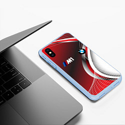 Чехол iPhone XS Max матовый BMW sport geometry motors, цвет: 3D-голубой — фото 2