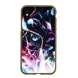 Чехол iPhone XS Max матовый Фрактальный узор текстура, цвет: 3D-коричневый