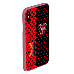 Чехол iPhone XS Max матовый Doom pattern steell, цвет: 3D-малиновый — фото 2