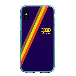 Чехол iPhone XS Max матовый AUDI line sport, цвет: 3D-мятный