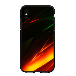 Чехол iPhone XS Max матовый Geometry stripes line color, цвет: 3D-черный