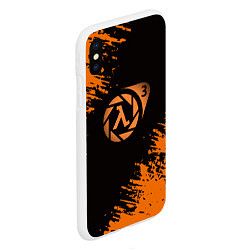 Чехол iPhone XS Max матовый Half life 3 краски оранжевые, цвет: 3D-белый — фото 2