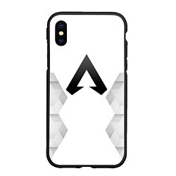 Чехол iPhone XS Max матовый Apex Legends white poly, цвет: 3D-черный