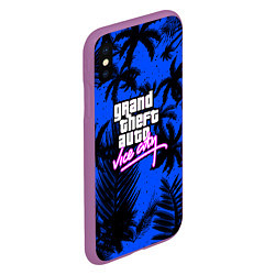 Чехол iPhone XS Max матовый Vice cuty gta tropic steel, цвет: 3D-фиолетовый — фото 2