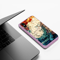 Чехол iPhone XS Max матовый Мозаика в виде плитки, цвет: 3D-сиреневый — фото 2