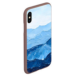 Чехол iPhone XS Max матовый Синяя живопись, цвет: 3D-коричневый — фото 2