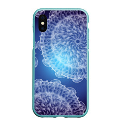 Чехол iPhone XS Max матовый Гигантские морские медузы, цвет: 3D-мятный