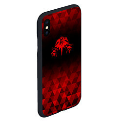 Чехол iPhone XS Max матовый Король и Шут red poly, цвет: 3D-черный — фото 2