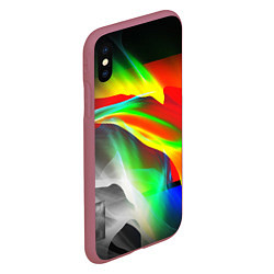 Чехол iPhone XS Max матовый Текстура краски, цвет: 3D-малиновый — фото 2