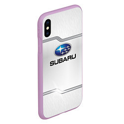 Чехол iPhone XS Max матовый Subaru auto steel metal, цвет: 3D-сиреневый — фото 2