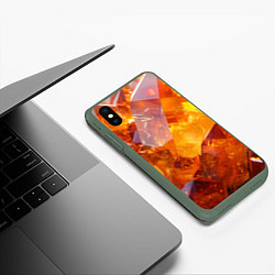 Чехол iPhone XS Max матовый Драгоценный камень, цвет: 3D-темно-зеленый — фото 2