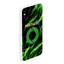 Чехол iPhone XS Max матовый Portal green flame, цвет: 3D-белый — фото 2