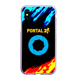 Чехол iPhone XS Max матовый Portal лёд и пламя, цвет: 3D-светло-сиреневый