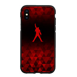 Чехол iPhone XS Max матовый Queen red poly, цвет: 3D-черный