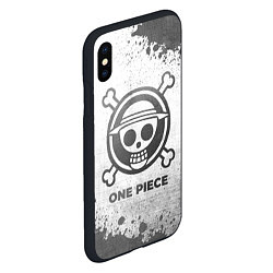 Чехол iPhone XS Max матовый One Piece - white gradient, цвет: 3D-черный — фото 2