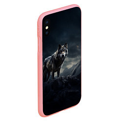 Чехол iPhone XS Max матовый Волк в горах, цвет: 3D-баблгам — фото 2