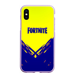 Чехол iPhone XS Max матовый Fortnite краски абстракция, цвет: 3D-сиреневый