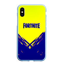 Чехол iPhone XS Max матовый Fortnite краски абстракция, цвет: 3D-голубой