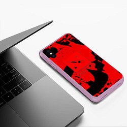 Чехол iPhone XS Max матовый Dota краски иероглиф, цвет: 3D-сиреневый — фото 2