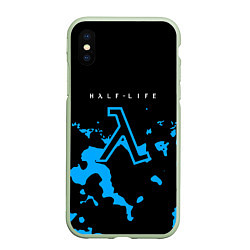 Чехол iPhone XS Max матовый Half life синий камуфляж, цвет: 3D-салатовый