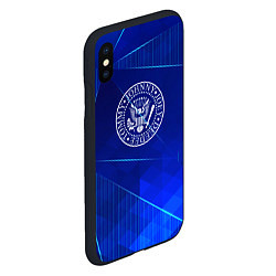 Чехол iPhone XS Max матовый Ramones blue poly, цвет: 3D-черный — фото 2