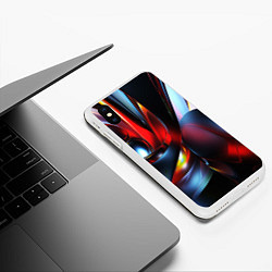 Чехол iPhone XS Max матовый Абстрактные волны геометрия, цвет: 3D-белый — фото 2