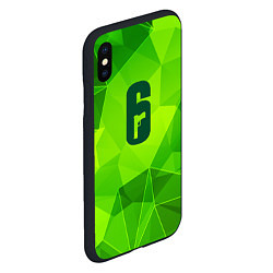 Чехол iPhone XS Max матовый Rainbow Six green poly, цвет: 3D-черный — фото 2