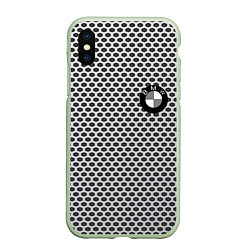 Чехол iPhone XS Max матовый BMW carbon steel auto, цвет: 3D-салатовый