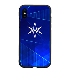 Чехол iPhone XS Max матовый Bring Me the Horizon blue poly, цвет: 3D-черный