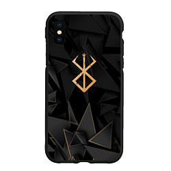 Чехол iPhone XS Max матовый Berserk golden poly, цвет: 3D-черный