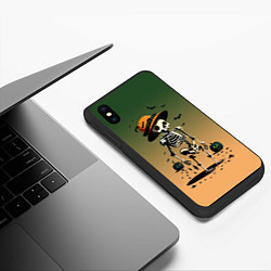 Чехол iPhone XS Max матовый Funny skeleton - ai art fantasy, цвет: 3D-черный — фото 2