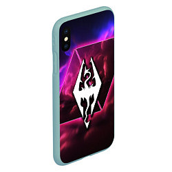 Чехол iPhone XS Max матовый The Elder Scrolls neon game, цвет: 3D-мятный — фото 2