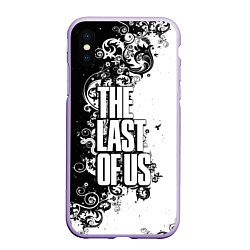 Чехол iPhone XS Max матовый The Last of Us узор чёрно белый, цвет: 3D-светло-сиреневый