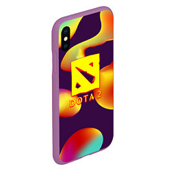 Чехол iPhone XS Max матовый Dota 2 неоновая абстракция, цвет: 3D-фиолетовый — фото 2