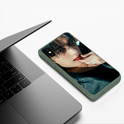 Чехол iPhone XS Max матовый Stray Kids Lee Minho ATE, цвет: 3D-темно-зеленый — фото 2