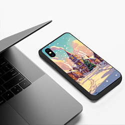 Чехол iPhone XS Max матовый Пустой новогодний городок, цвет: 3D-черный — фото 2