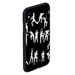 Чехол iPhone XS Max матовый Silhouettes of moving people, цвет: 3D-черный — фото 2