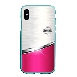 Чехол iPhone XS Max матовый Nissan auto metal, цвет: 3D-мятный