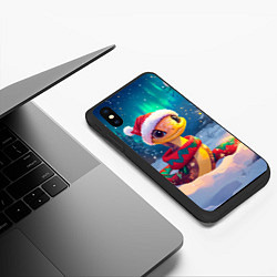 Чехол iPhone XS Max матовый Новогодняя змейка в шарфе, цвет: 3D-черный — фото 2