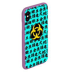 Чехол iPhone XS Max матовый Resident Evil japan pattern, цвет: 3D-фиолетовый — фото 2