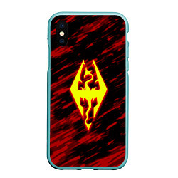 Чехол iPhone XS Max матовый The Elder Scrolls огненные краски, цвет: 3D-мятный