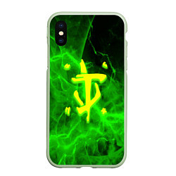 Чехол iPhone XS Max матовый Doom storm green, цвет: 3D-салатовый