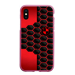 Чехол iPhone XS Max матовый BMW abstract auto, цвет: 3D-малиновый