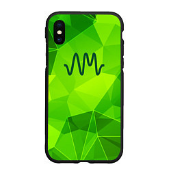 Чехол iPhone XS Max матовый Arctic Monkeys green poly, цвет: 3D-черный