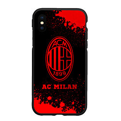 Чехол iPhone XS Max матовый AC Milan - red gradient, цвет: 3D-черный