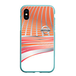 Чехол iPhone XS Max матовый Nissan auto car, цвет: 3D-мятный