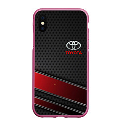 Чехол iPhone XS Max матовый Toyota auto car, цвет: 3D-малиновый