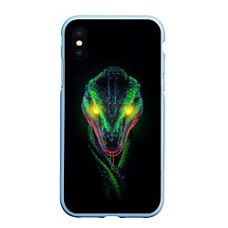 Чехол iPhone XS Max матовый Дух змеи, цвет: 3D-голубой